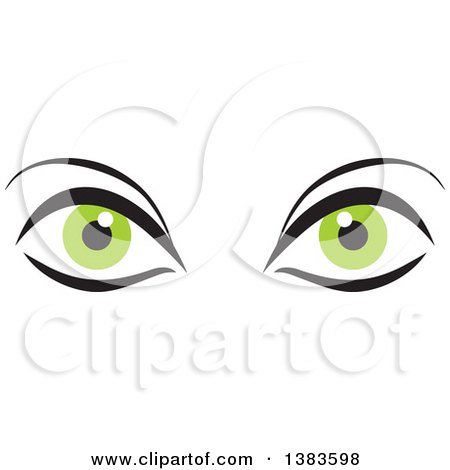 Clipart of a Pair of Green Eyes - Royalty Free Vector Illustration by Johnny Sajem