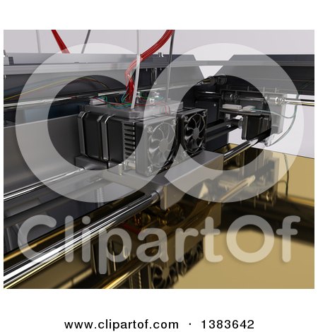 Clipart of a Closeup of a 3d Printer - Royalty Free Illustration by KJ Pargeter