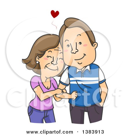 Clipart of a Cartoon Brunette White Senior Woman with Her Young Boyfriend - Royalty Free Vector Illustration by BNP Design Studio