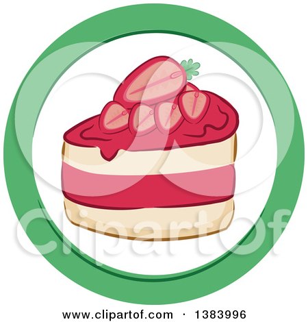 Clipart of a Strawberry Cake Icon - Royalty Free Vector Illustration by BNP Design Studio