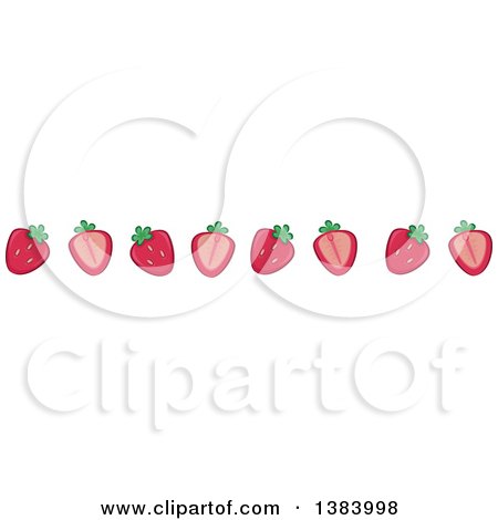 Clipart of a Border of Halved Strawberries - Royalty Free Vector Illustration by BNP Design Studio