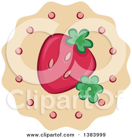 Clipart of a Strawberry Icon - Royalty Free Vector Illustration by BNP Design Studio