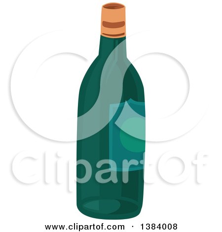 Clipart of a Wine Bottle - Royalty Free Vector Illustration by BNP Design Studio