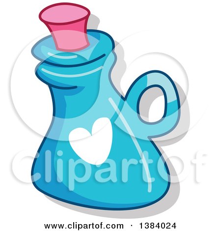 Clipart of a Pink and Blue Bottle - Royalty Free Vector Illustration by BNP Design Studio