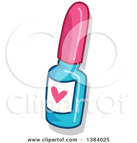 Clipart of a Pink and Blue Bottle of Nail Polish - Royalty Free Vector Illustration by BNP Design Studio