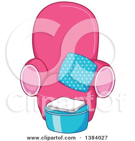 Clipart of a Pink and Blue Spa Chair - Royalty Free Vector Illustration by BNP Design Studio