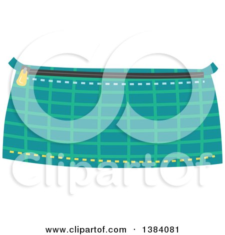Clipart of a Patterned Sewn Pouch - Royalty Free Vector Illustration by BNP Design Studio