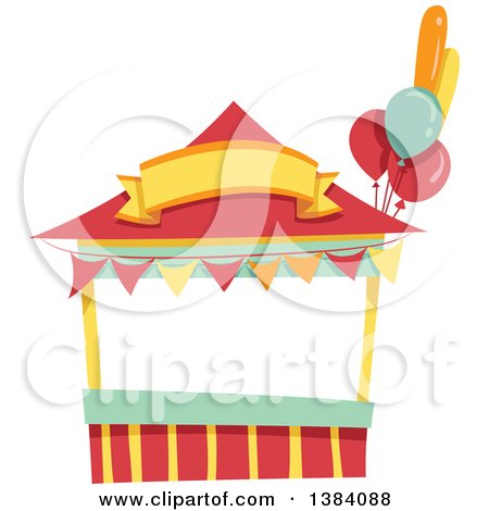Clipart of a Festival Carnival Booth Stand - Royalty Free Vector Illustration by BNP Design Studio
