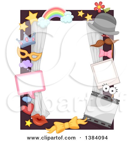 Clipart of a Border Frame with Picture Props with Party Themes - Royalty Free Vector Illustration by BNP Design Studio