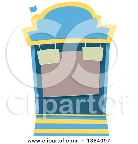 Clipart of a Blue and Yellow Carnival or Festival Booth - Royalty Free Vector Illustration by BNP Design Studio