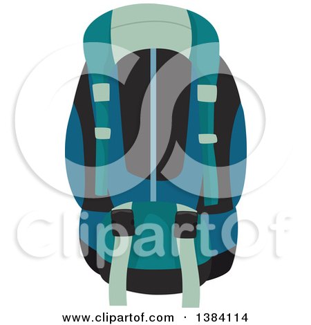 Clipart of a Camping or Recreational Backpack - Royalty Free Vector Illustration by BNP Design Studio