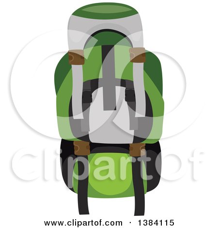 Clipart of a Camping or Recreational Backpack - Royalty Free Vector Illustration by BNP Design Studio