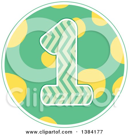 Clipart of a First Birthday Badge with a Number 1 - Royalty Free Vector Illustration by BNP Design Studio