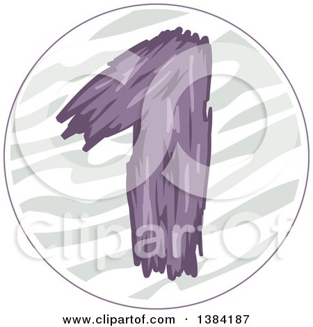 Clipart of a First Birthday Badge with a Number One over Stripes - Royalty Free Vector Illustration by BNP Design Studio
