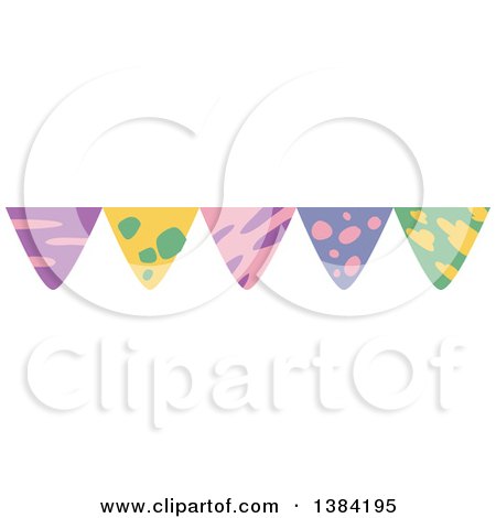 Clipart of a Dinosaur Themed Party Bunting Banner - Royalty Free Vector Illustration by BNP Design Studio