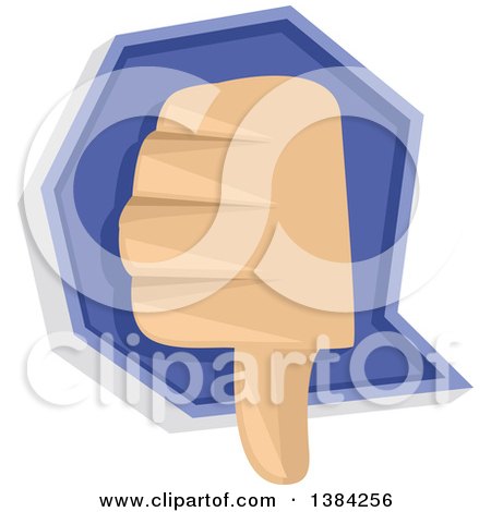 Clipart of a Thumb down Hand Icon - Royalty Free Vector Illustration by BNP Design Studio