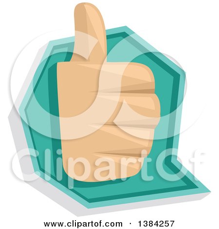 Clipart of a Thumb up Hand Icon - Royalty Free Vector Illustration by BNP Design Studio