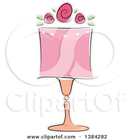 Clipart of a Pink Lamp with Roses - Royalty Free Vector Illustration by BNP Design Studio