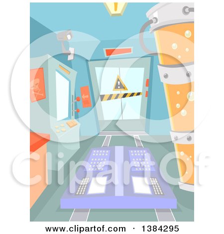 Clipart of a Science Laboratory Interior with Machines - Royalty Free Vector Illustration by BNP Design Studio