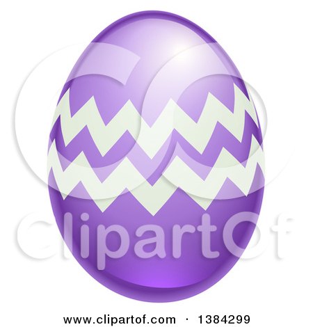 Clipart of a 3d Purple Easter Egg with Zig Zags - Royalty Free Vector Illustration by AtStockIllustration