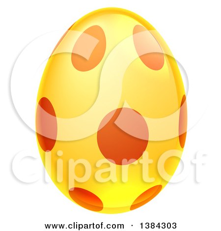 Clipart of a 3d Golden Easter Egg with Dots - Royalty Free Vector Illustration by AtStockIllustration