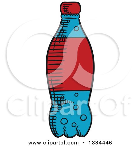 Clipart of a Sketched Soda Bottle - Royalty Free Vector Illustration by Vector Tradition SM