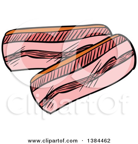 Clipart of Sketched Bacon Slices - Royalty Free Vector Illustration by Vector Tradition SM
