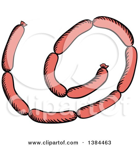 Clipart of Sketched Sausage Links - Royalty Free Vector Illustration by Vector Tradition SM