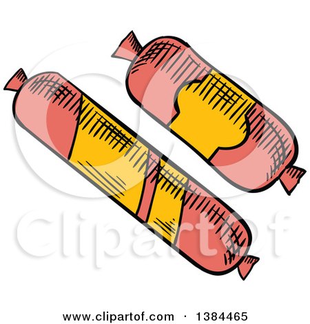 Clipart of Sketched Sausages - Royalty Free Vector Illustration by Vector Tradition SM