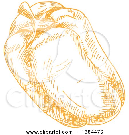 Clipart of a Sketched Bell Pepper - Royalty Free Vector Illustration by Vector Tradition SM