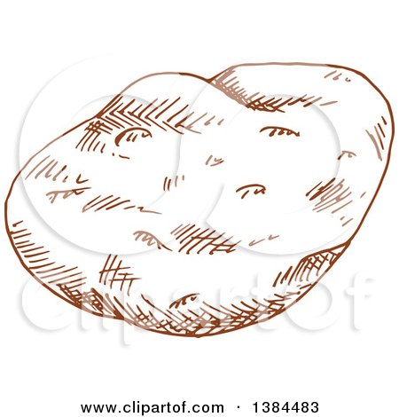 Clipart of a Sketched Brown Potato - Royalty Free Vector Illustration by Vector Tradition SM