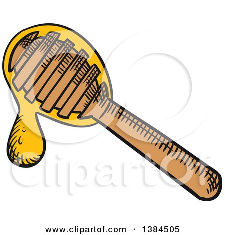 Clipart of a Sketched Honey Dipper - Royalty Free Vector Illustration by Vector Tradition SM