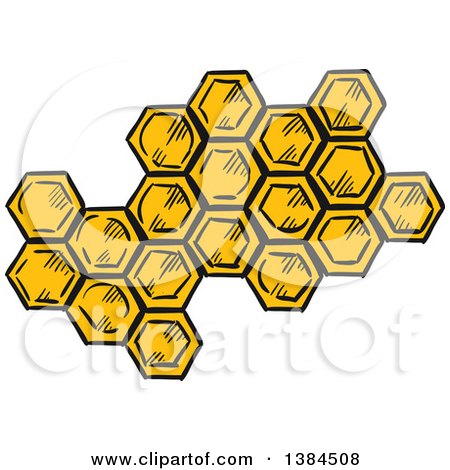Clipart of Sketched Honeycombs - Royalty Free Vector Illustration by Vector Tradition SM