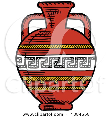 Clipart of a Sketched Vase - Royalty Free Vector Illustration by Vector Tradition SM