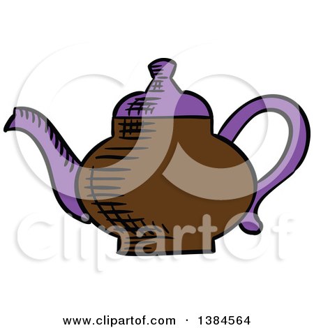 Clipart of a Sketched Tea Pot - Royalty Free Vector Illustration by Vector Tradition SM