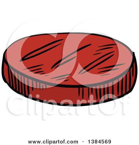 Clipart of Sketched Sliced Salami - Royalty Free Vector Illustration by Vector Tradition SM