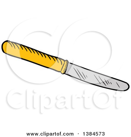 Clipart of a Sketched Butter Knife - Royalty Free Vector Illustration by Vector Tradition SM