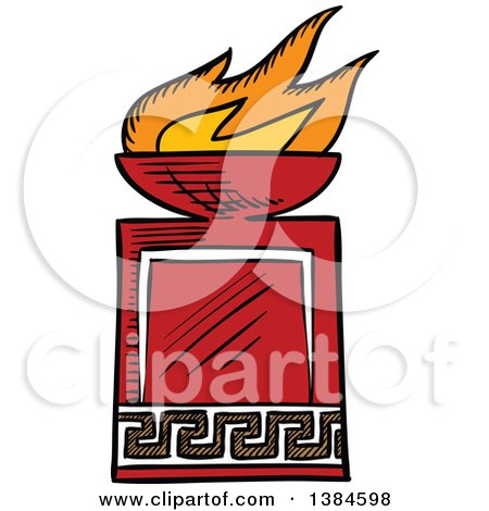 Clipart of a Sketched Torch - Royalty Free Vector Illustration by Vector Tradition SM