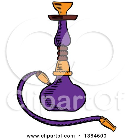 Clipart of a Sketched Hookah - Royalty Free Vector Illustration by Vector Tradition SM