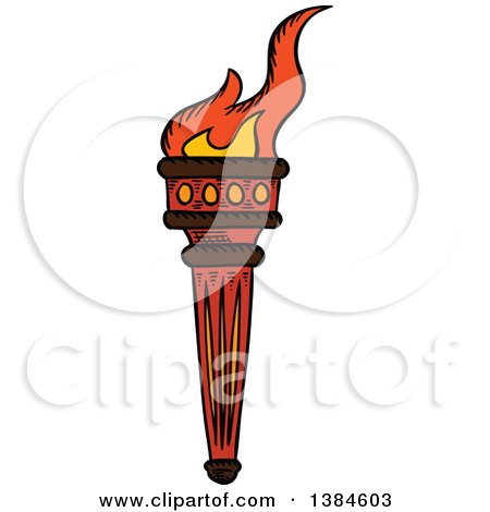 Clipart of a Sketched Torch - Royalty Free Vector Illustration by Vector Tradition SM