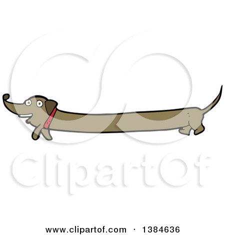 Clipart of a Cartoon Dachshund Dog - Royalty Free Vector Illustration by lineartestpilot
