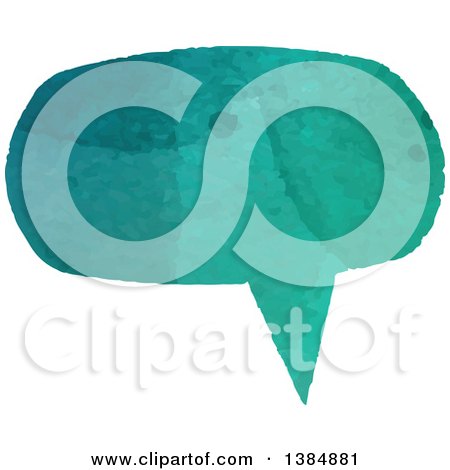 Clipart of a Watercolor Painted Speech Bubble - Royalty Free Vector Illustration by KJ Pargeter