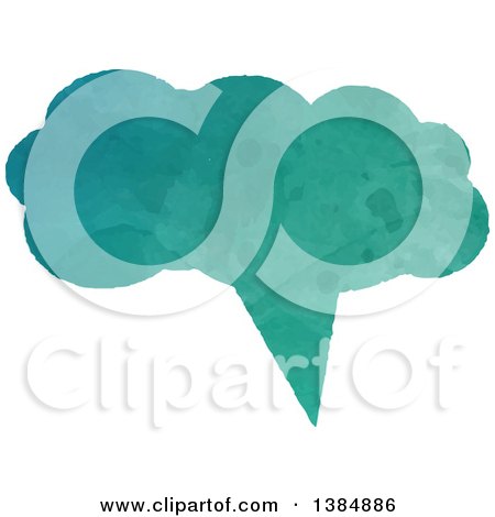 Clipart of a Watercolor Painted Speech Bubble - Royalty Free Vector Illustration by KJ Pargeter
