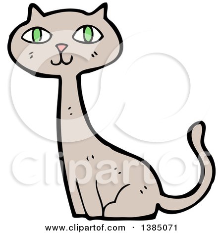 Clipart of a Cartoon Kitty Cat - Royalty Free Vector Illustration by lineartestpilot