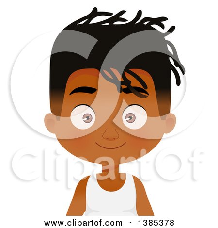 Clipart of a Black Boy with a Dreadlock Hairstyle - Royalty Free Vector Illustration by Melisende Vector