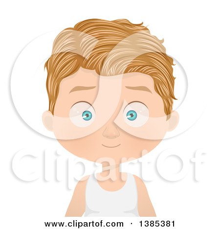Clipart of a White Boy with a Blond Hairstyle - Royalty Free Vector Illustration by Melisende Vector