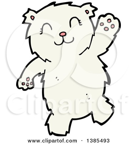 Clipart of a Cartoon Polar Bear - Royalty Free Vector Illustration by lineartestpilot