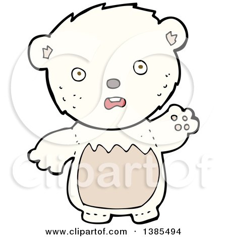 Clipart of a Cartoon Polar Bear - Royalty Free Vector Illustration by lineartestpilot