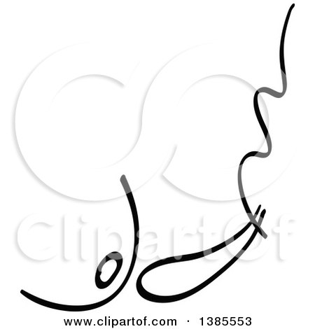 Clipart of a Black and White Stick Man Rebounding While Bungee Jumping - Royalty Free Vector Illustration by Zooco