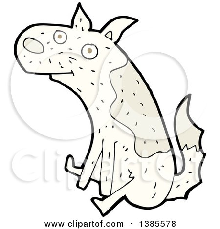 Clipart of a Cartoon Dog Scooting His Butt on the Floor - Royalty Free Vector Illustration by lineartestpilot